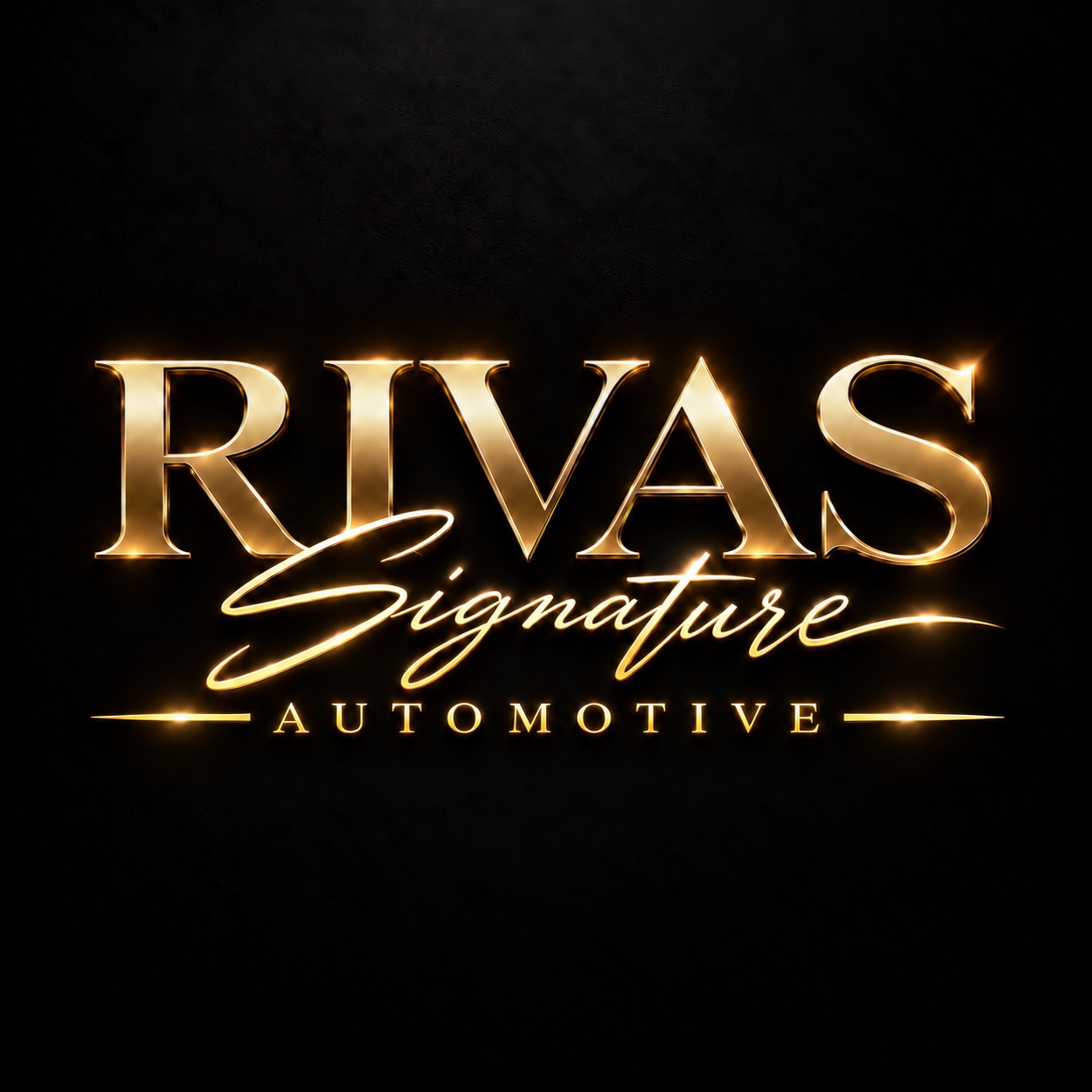 Rivas Signature Automotive gold logo